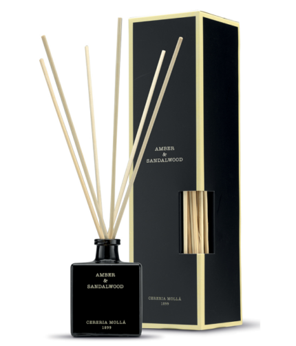CERERIA MOLLA Диффузор с палочками BOUTIQUE Amber & Sandalwood 500 мл